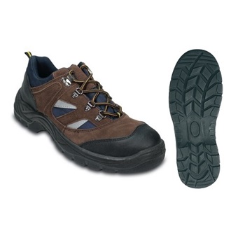 COPPER (S1P) barna velúrbőr cipő, acélkapli és -talp, orr és sarokborítás, 36