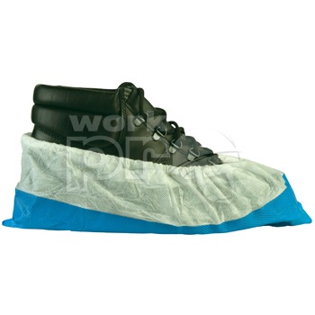 Cipővédő csúszásbiztos pp. kék pe. talppal (50db/csomag) fehér