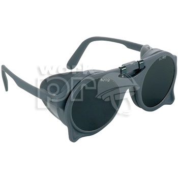 Védőszemüveg Eurolux száras szemüveg felhajtható üveggel oldalvédővel sötét