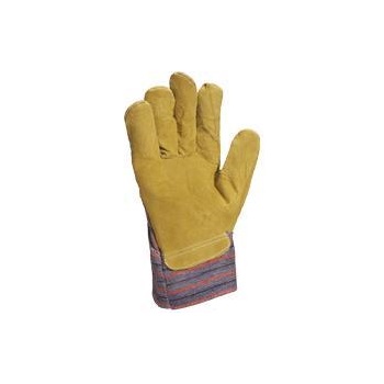 Kesztyű hasíték marhabőr vászon kézhát yellow/blue 10