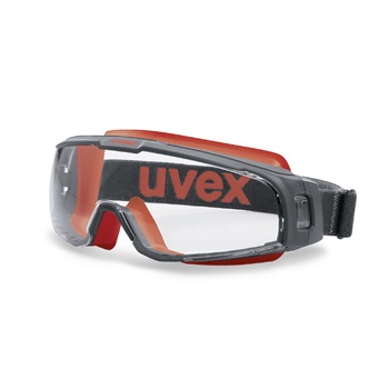Védőszemüveg Uvex u-sonic gumipántos fekete/piros